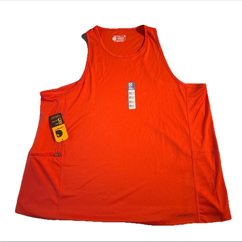 NWT Carhartt Orange Sleeveless Relaxed Fit Force Tank Top Women's 2XL